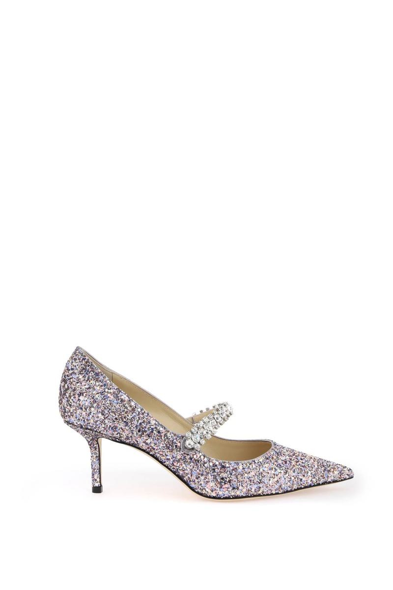 JIMMY CHOO BING 65 PUMPS WITH GLITTER AND CRYSTALS - 1
