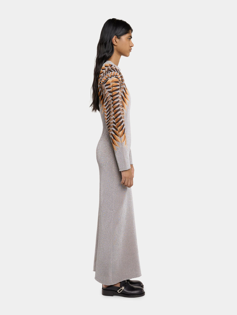 LONG LUREX JACQUARD DRESS 5