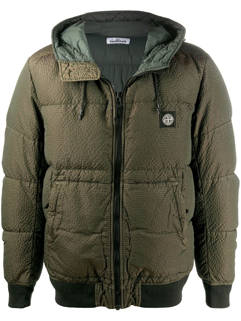 logo patch puffer jacket - 1