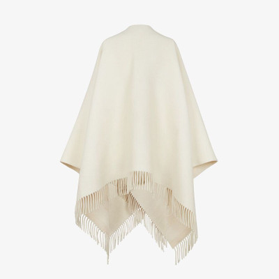 FENDI White wool and cashmere poncho outlook
