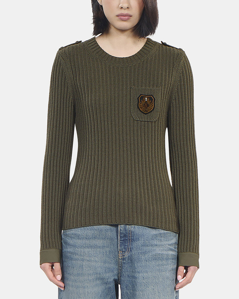 KHAKI RIBBED KNIT SWEATER 4
