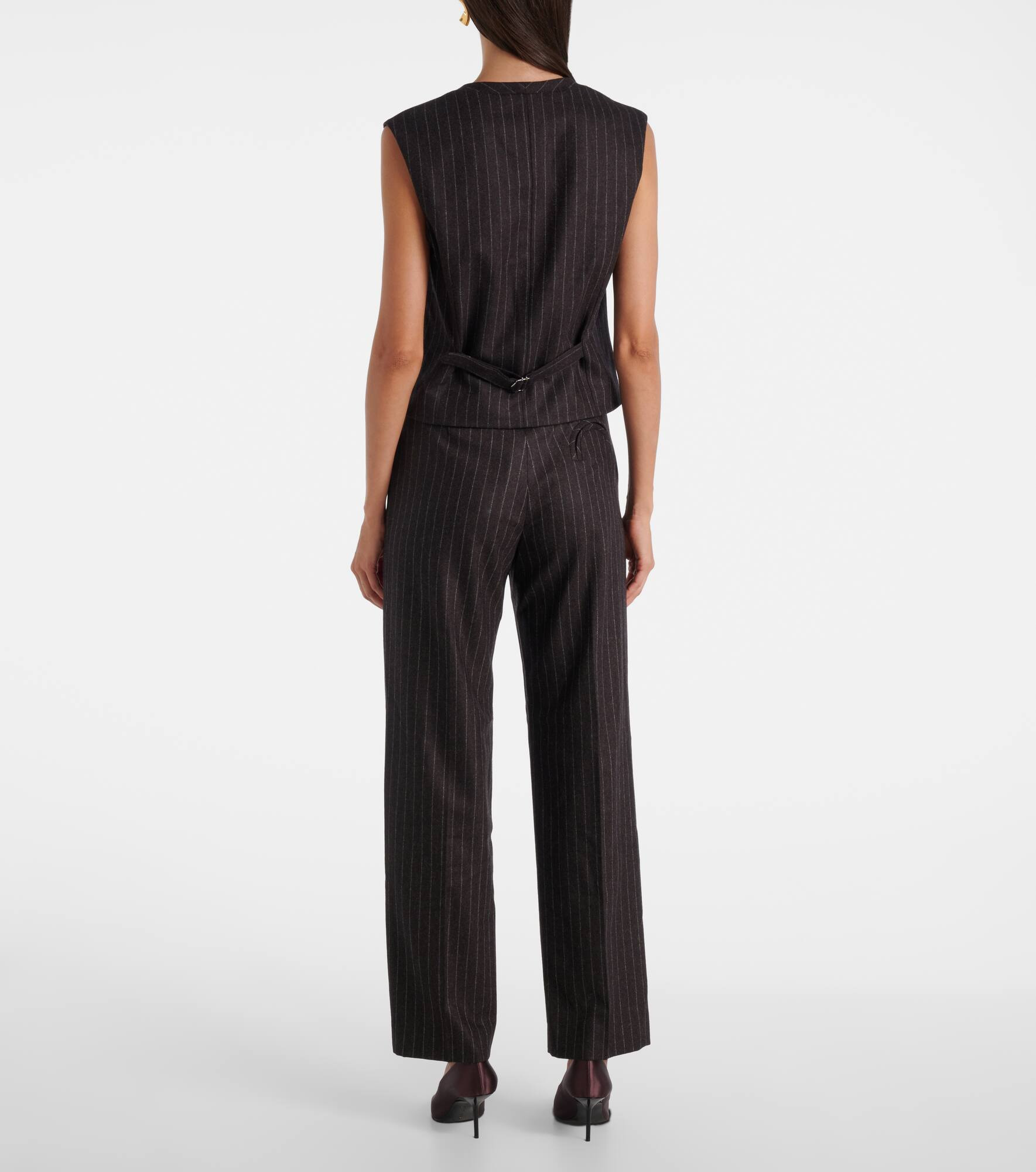 Feral pinstripe wool and cashmere vest - 3
