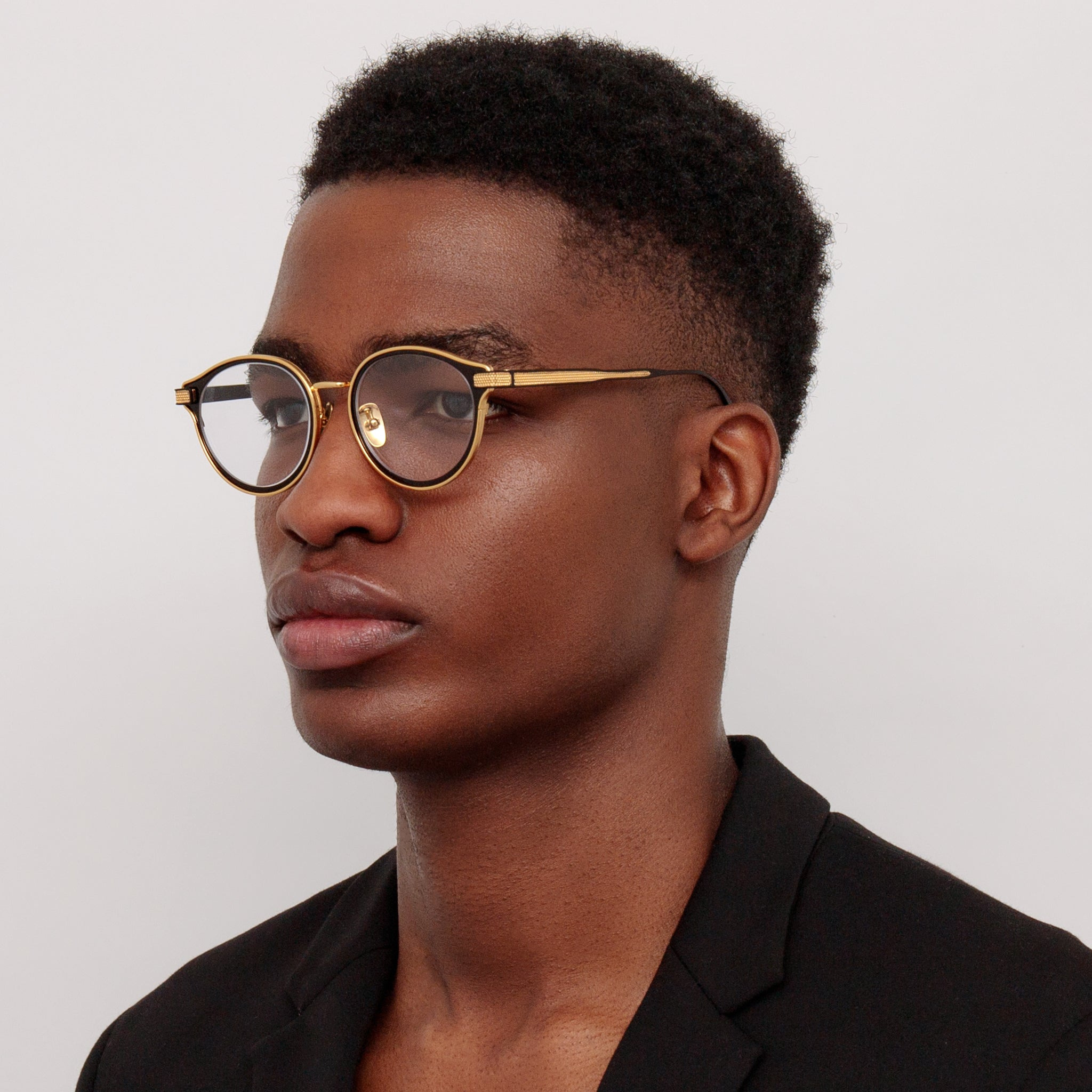 Anthony Oval Optical Frame in Matt Nickel and Yellow Gold - 4