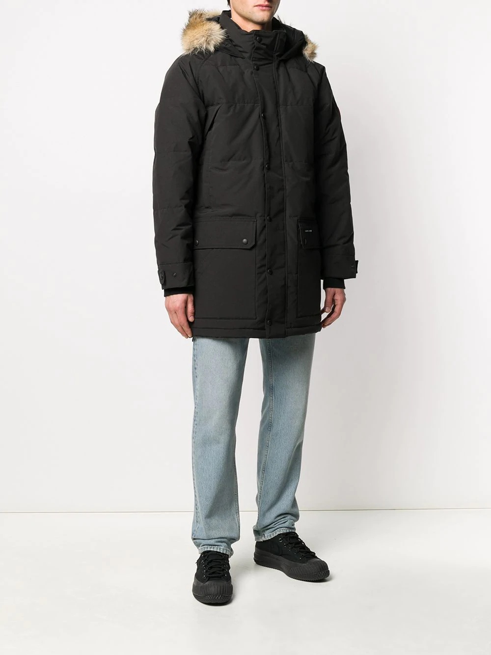 fur-trimmed quilted-down coat - 3