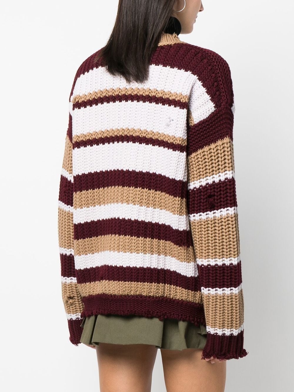 striped buttoned cardigan - 4