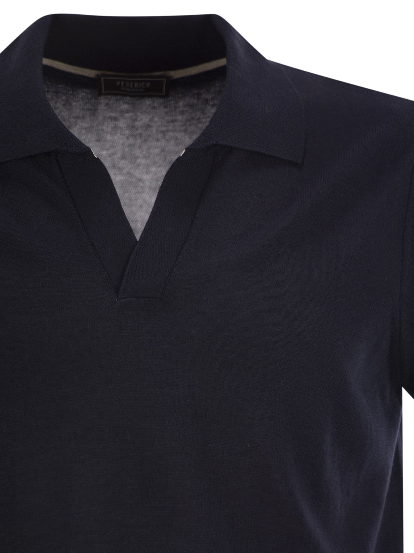 Peserico - Peserico Men Polo Shirt In Pure Cotton Yarn - 4
