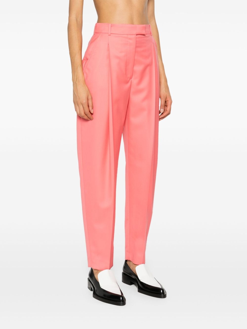 pleat detail tapered trousers - 3