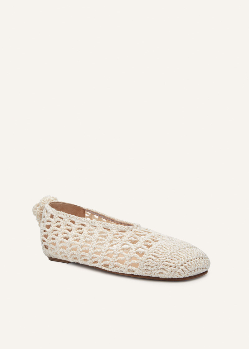 MAGDA BUTRYM Crochet ballet flats in cream outlook