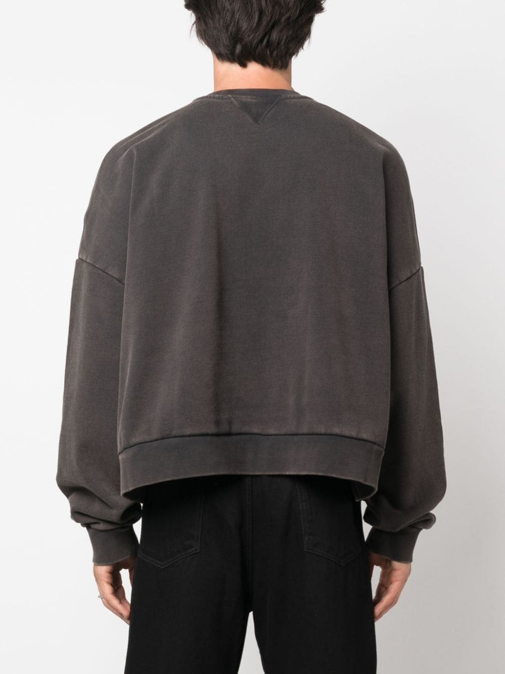 mélange-effect cotton sweatshirt - 5