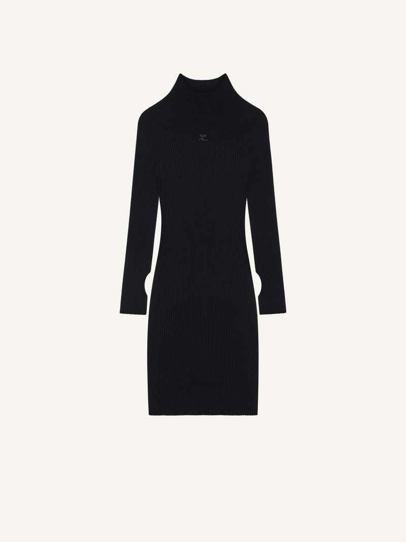 SOLAR RIB MOCKNECK MINI DRESS - 1