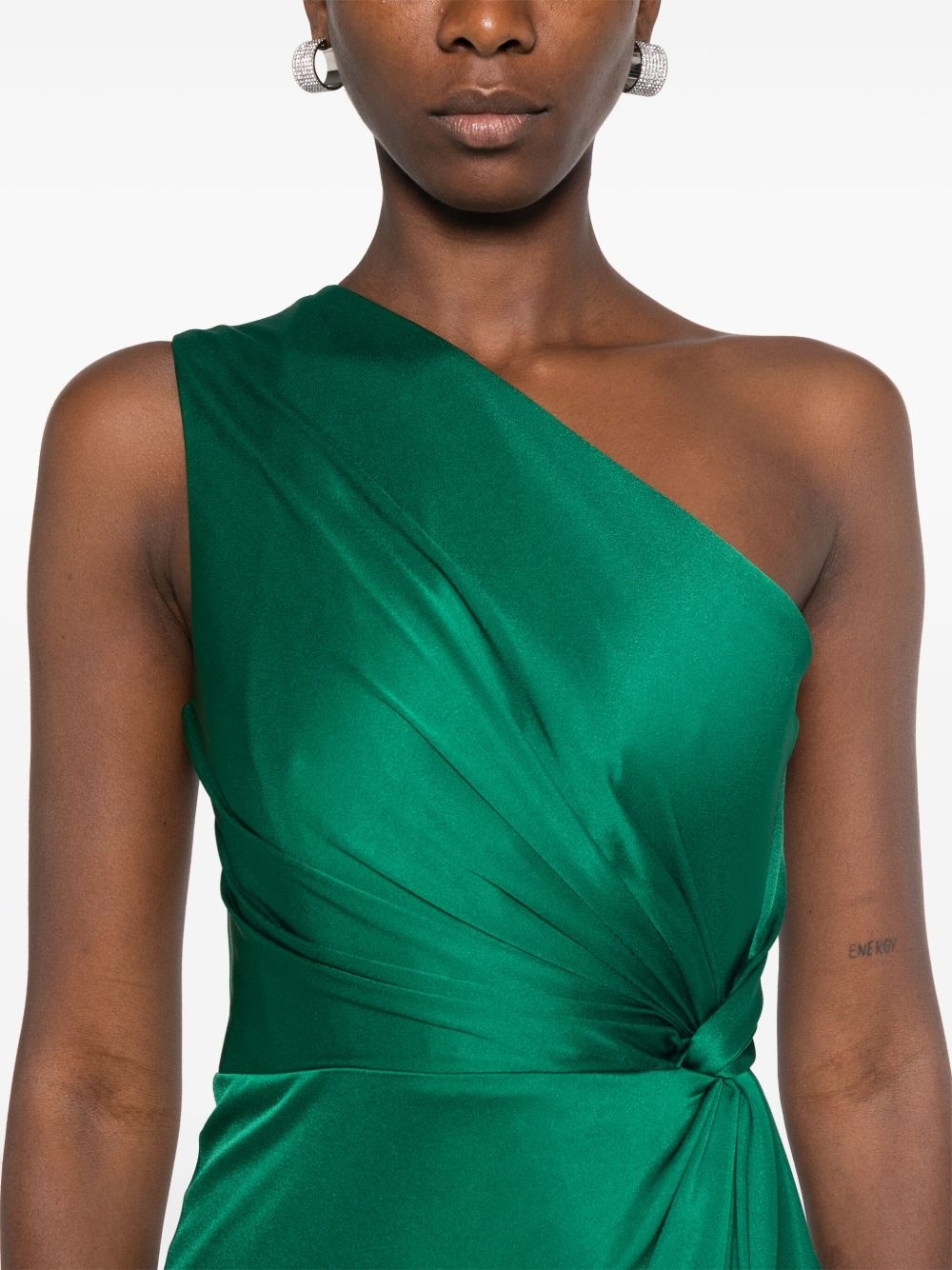 one-shoulder satin dress - 5