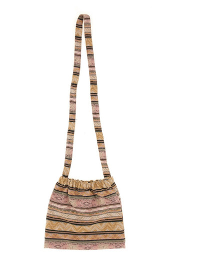 NEEDLES ETHNIC STRIPE JACQUARD CANVAS BAG WITH ELASTIC BAND outlook