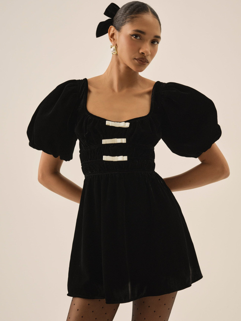 For Love & Lemons Marta Velvet Mini Dress outlook