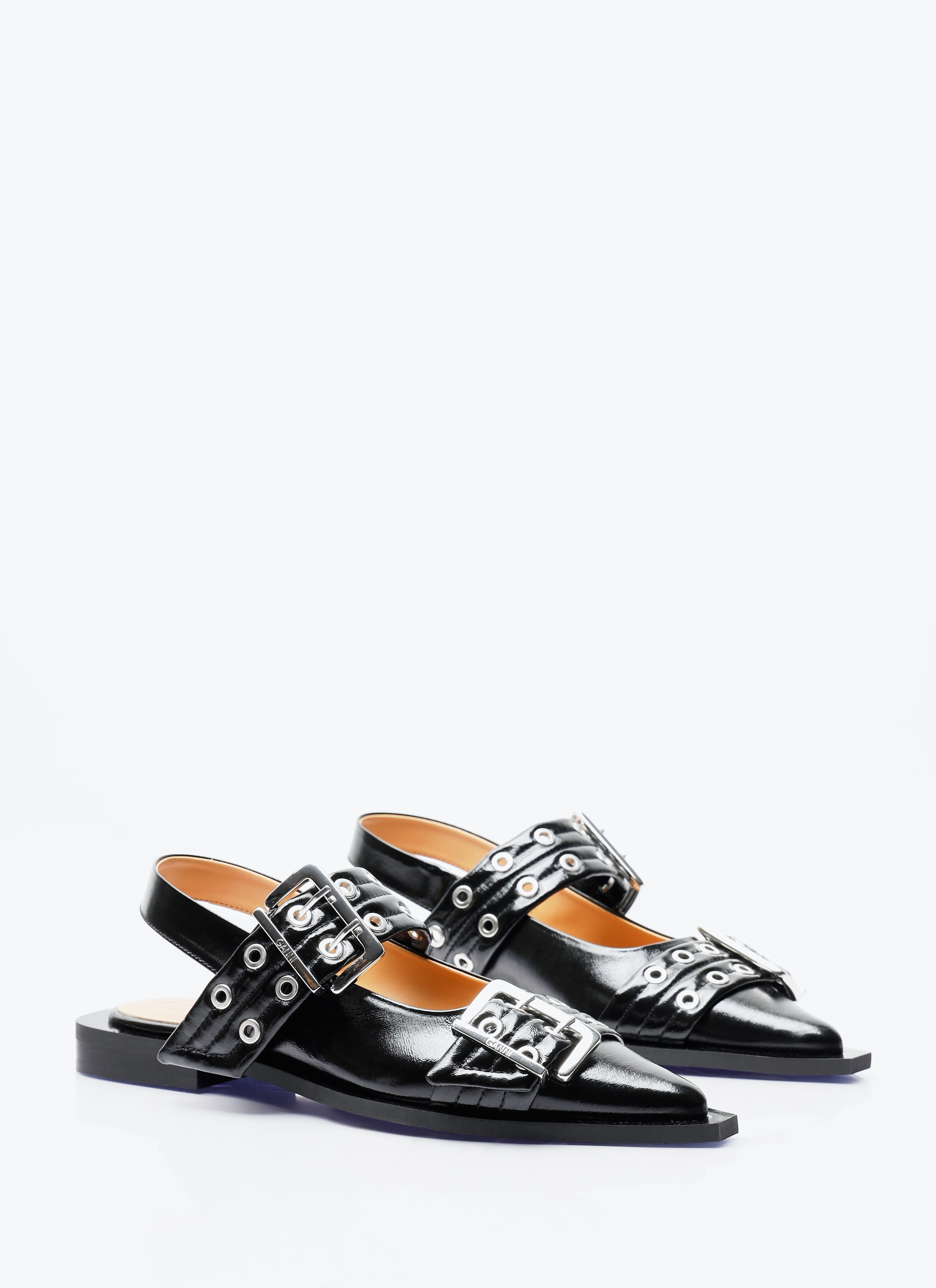 Ganni Women Feminine Buckle Ballerina Flats - 3