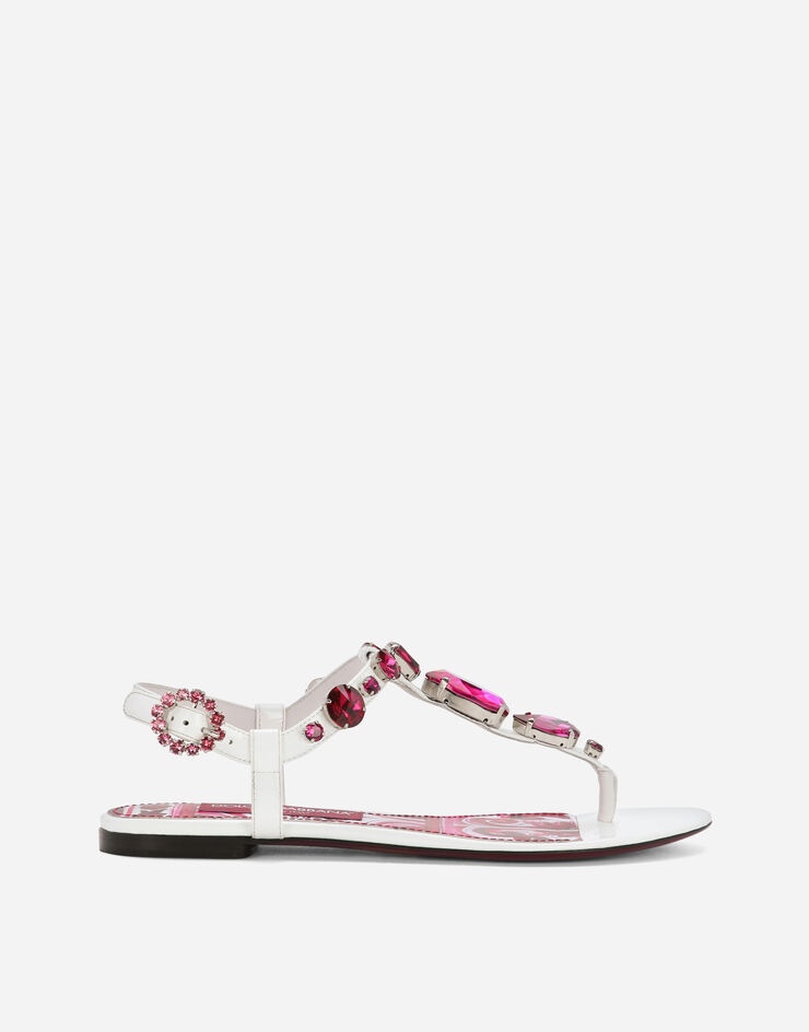 Patent leather thong sandals - 1