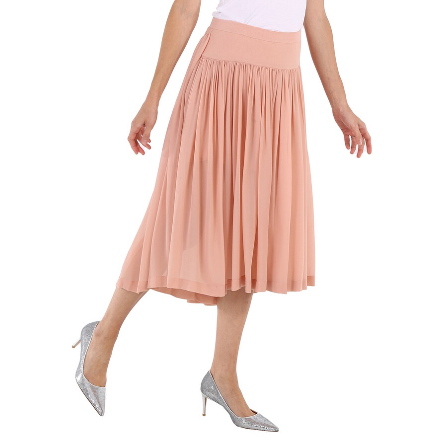 Stella McCartney Ladies Rose, Rose Pleated Silk Midi Flare Skirts - 2