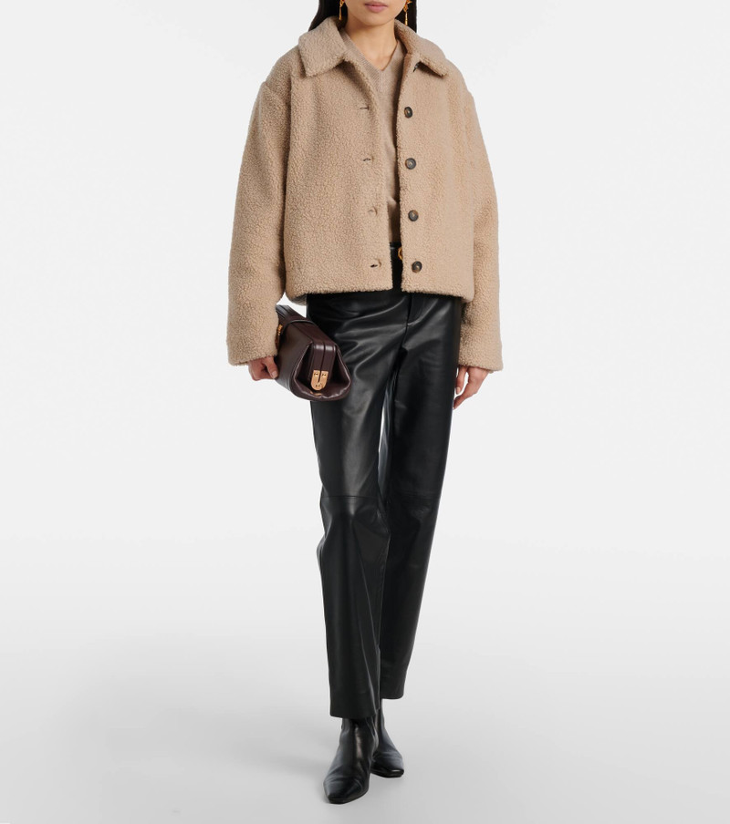 Vince Leather cropped straight pants outlook