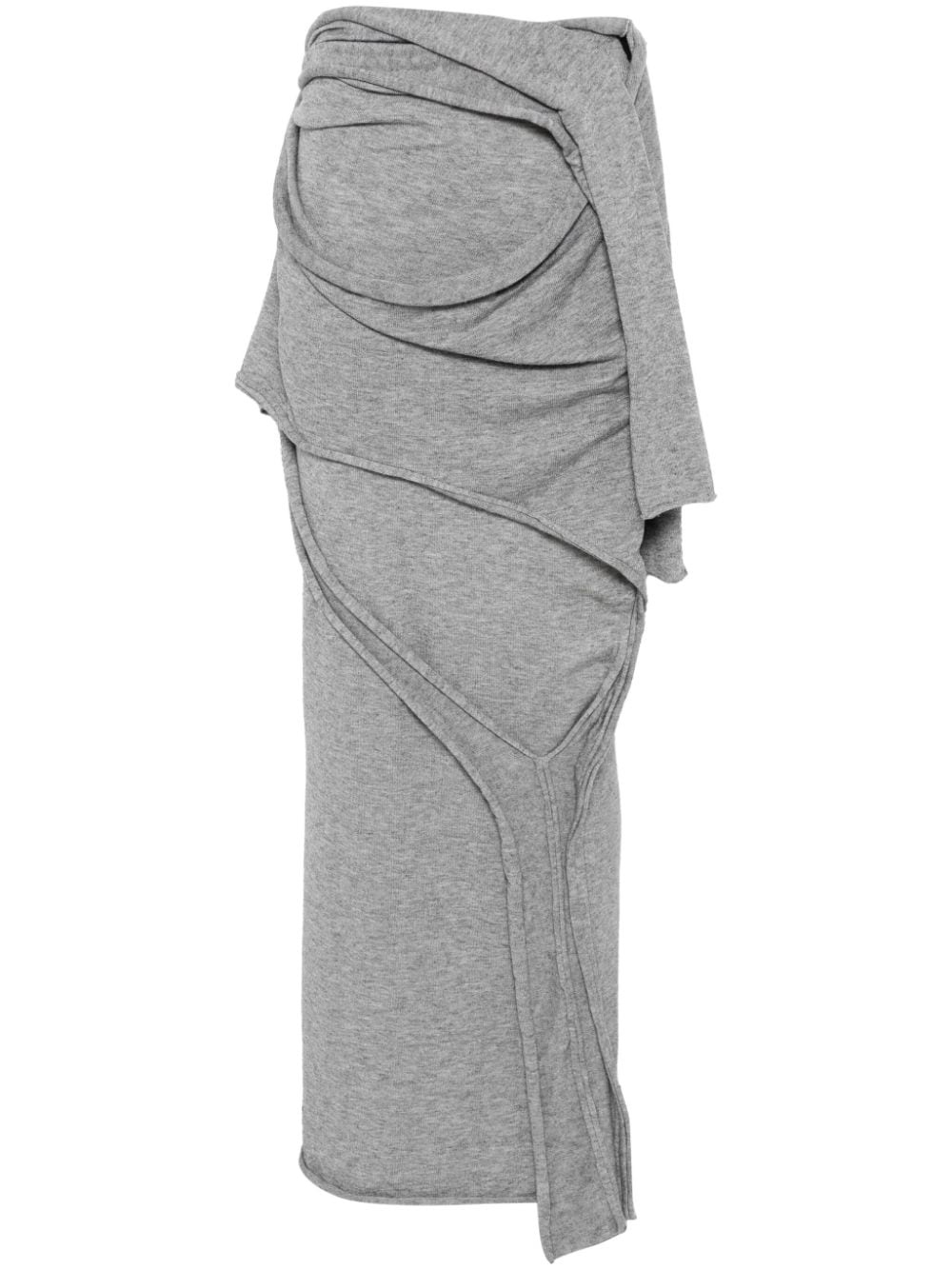 draped-strap knitted skirt - 1