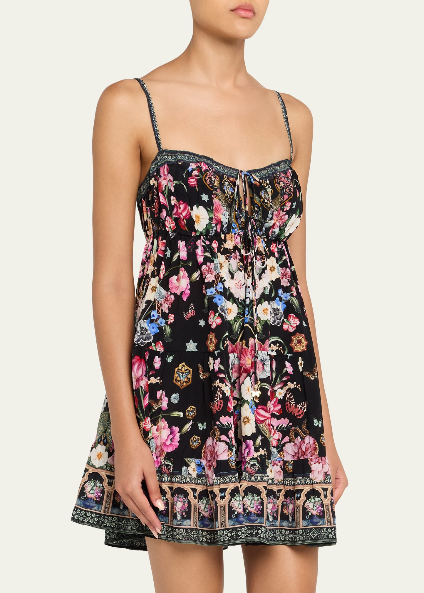 Midnight in Monserrate Gathered Bust Tiered Mini Dress - 4