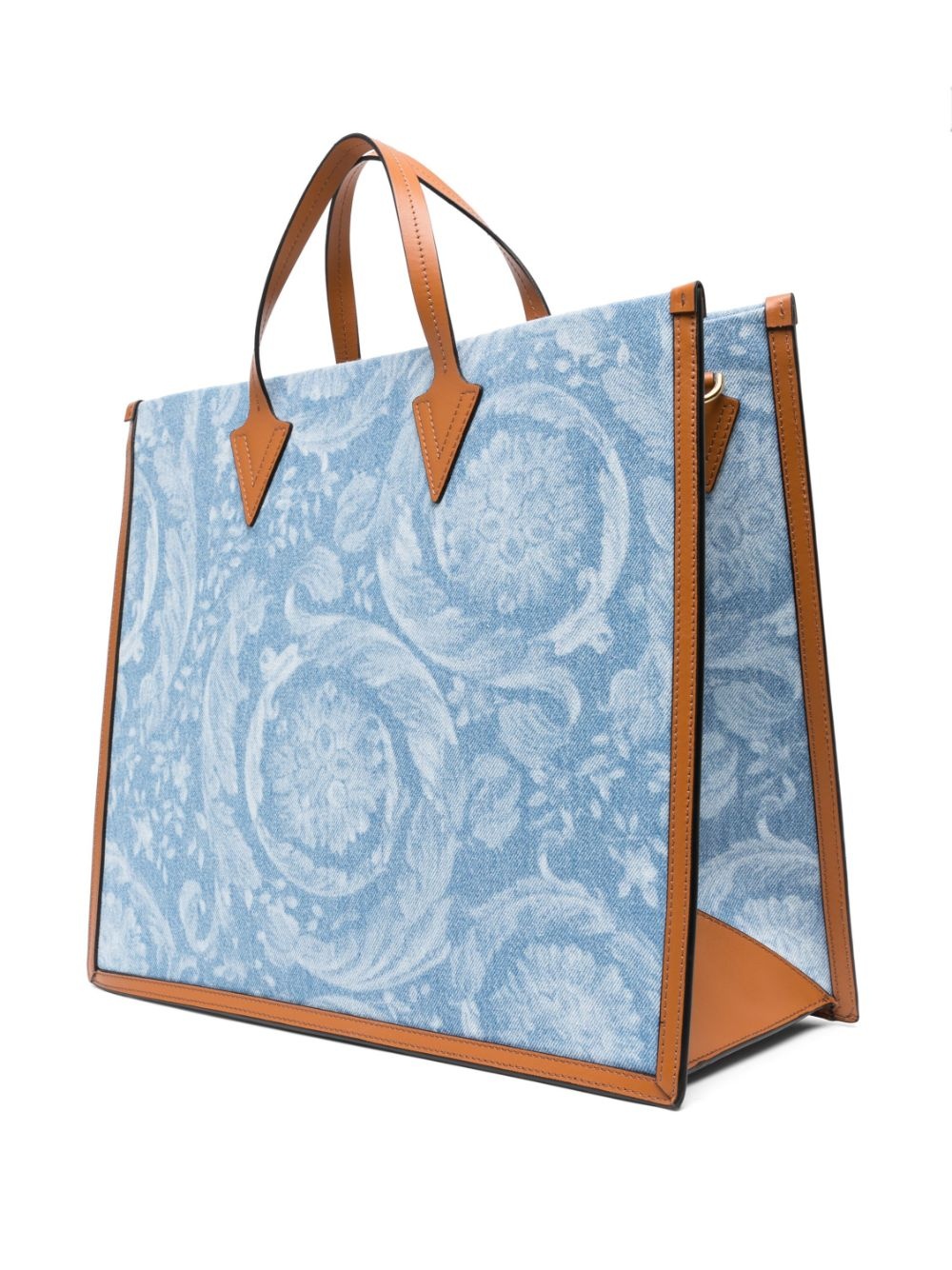 Versace Allover-print denim tote bag - 3