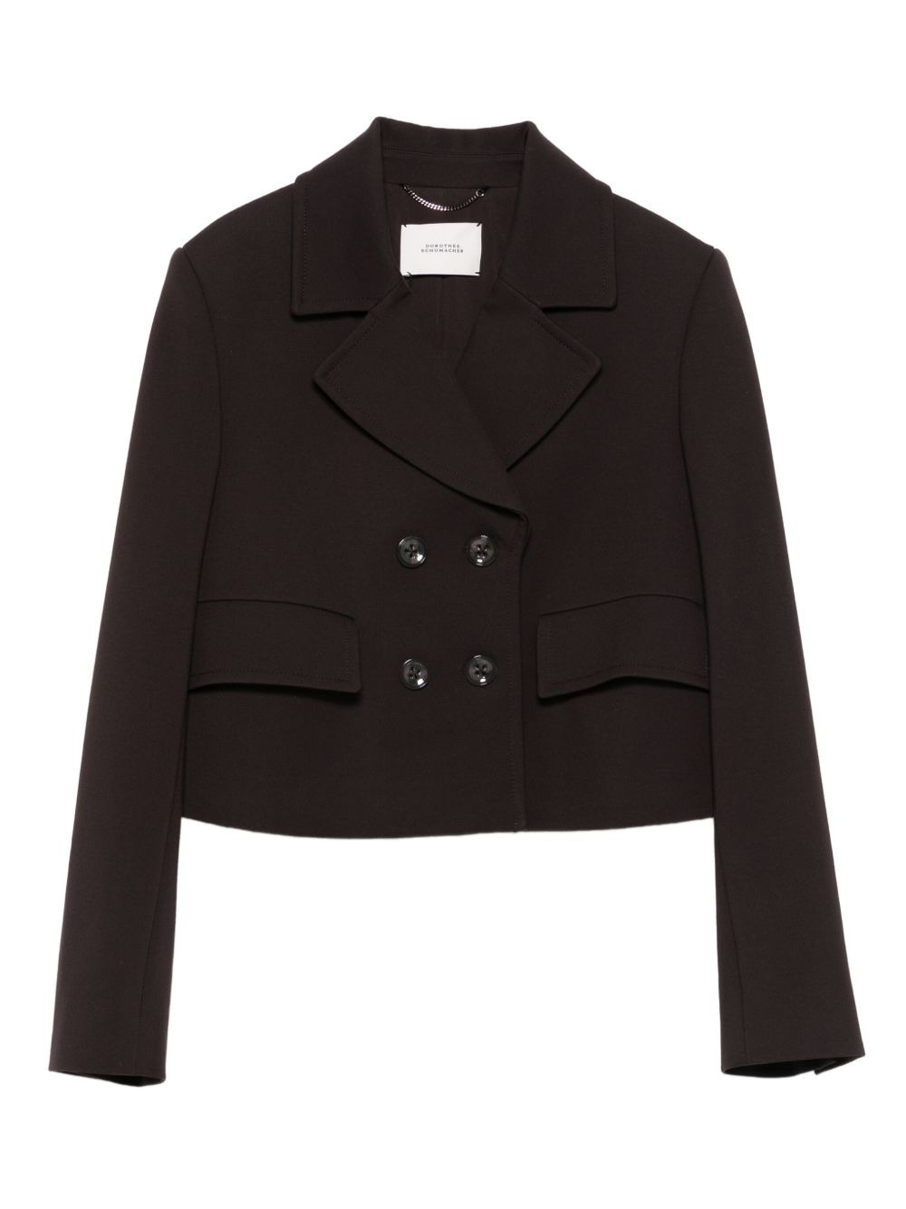 double-breasted cropped jacket - 1