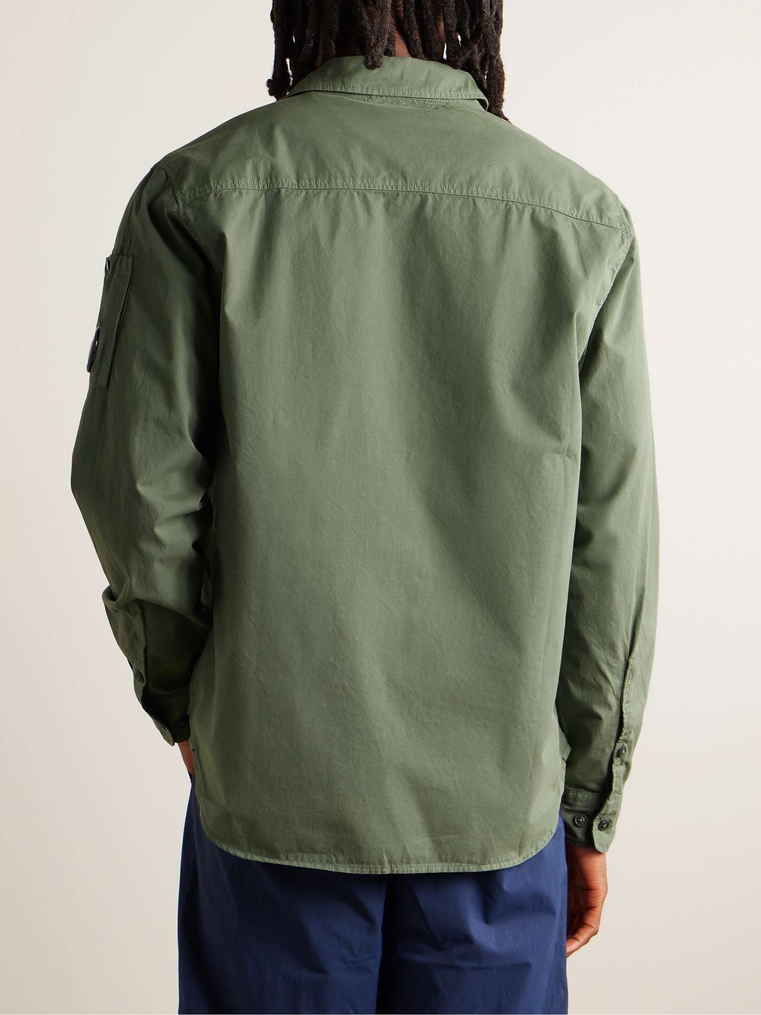 Logo-Appliquéd Garment-Dyed Cotton-Gabardine Overshirt - 4