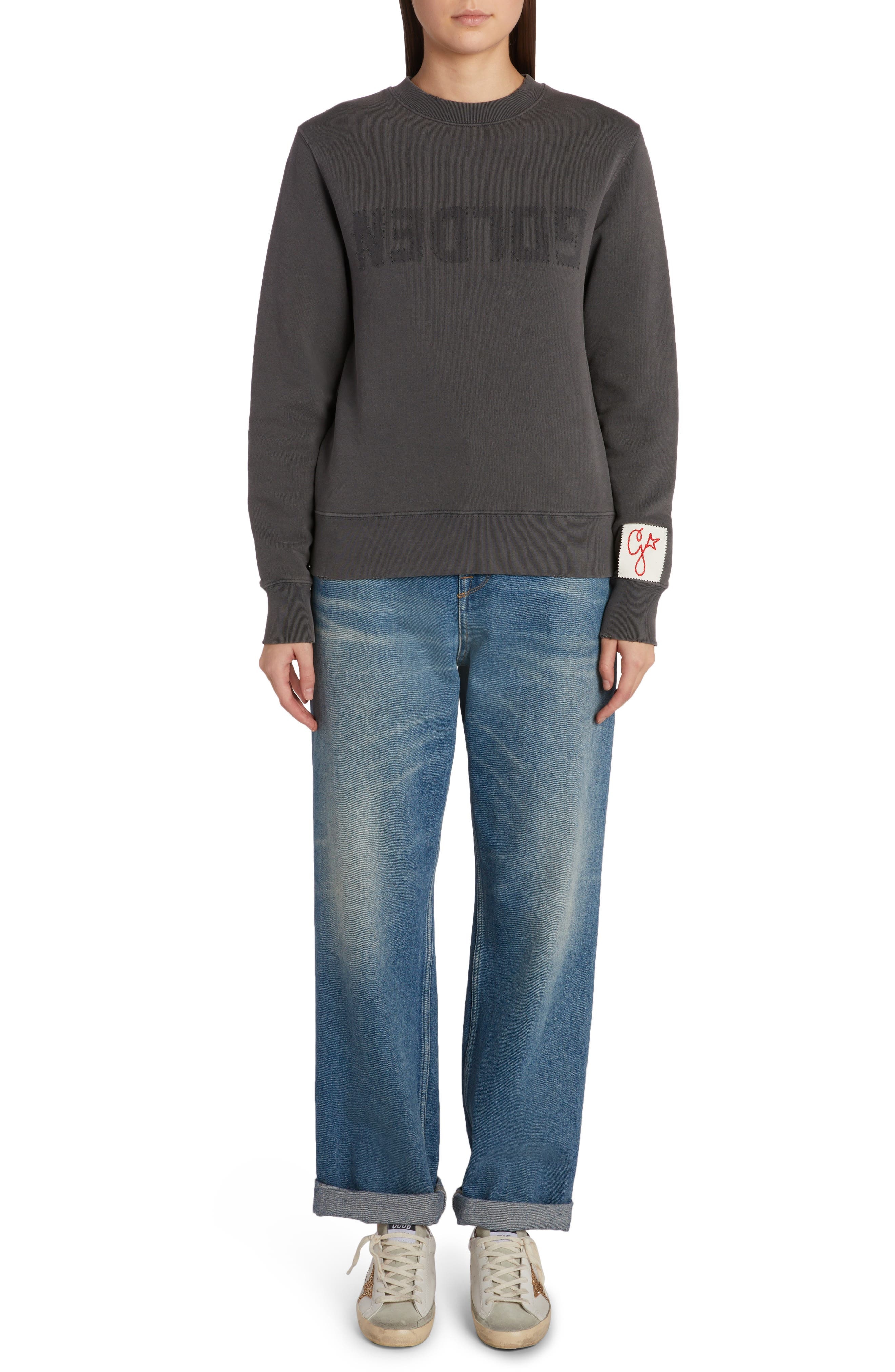 Distressed Logo Graphic Sweatshirt - 8