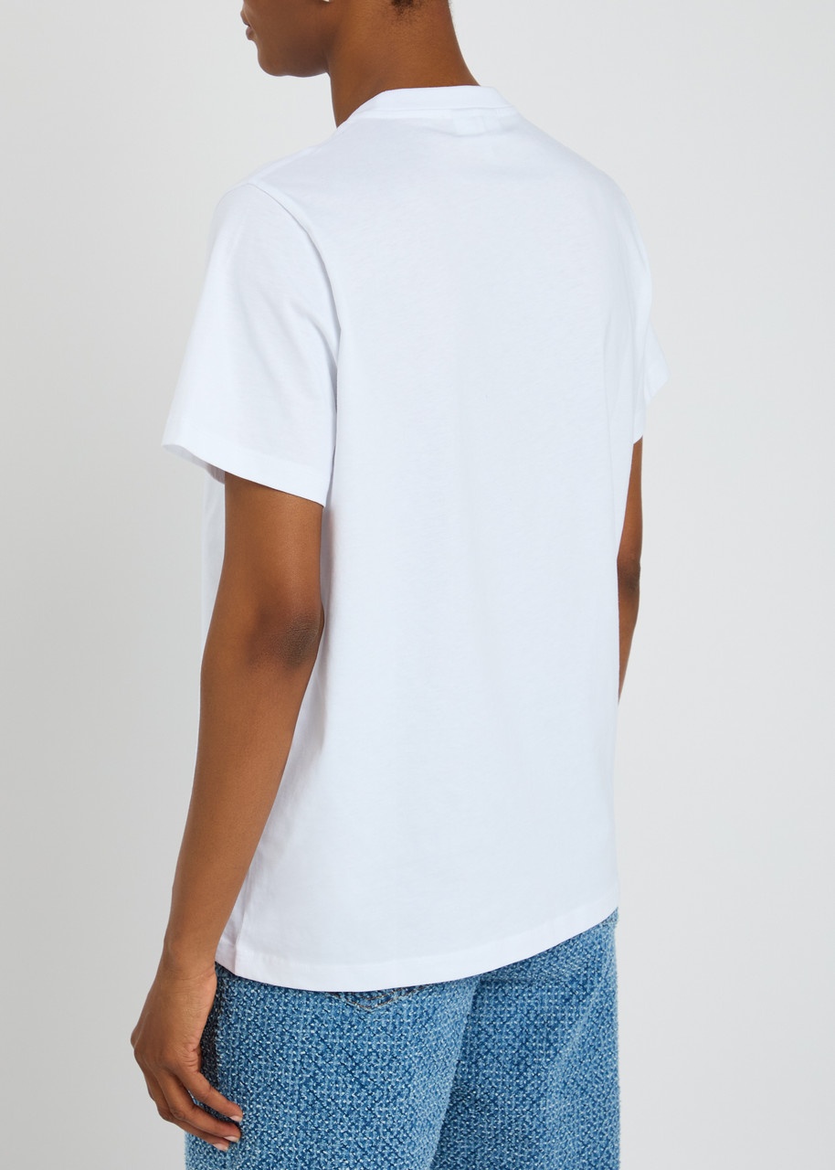 Ganni Embroidered Cotton T-shirt - 3