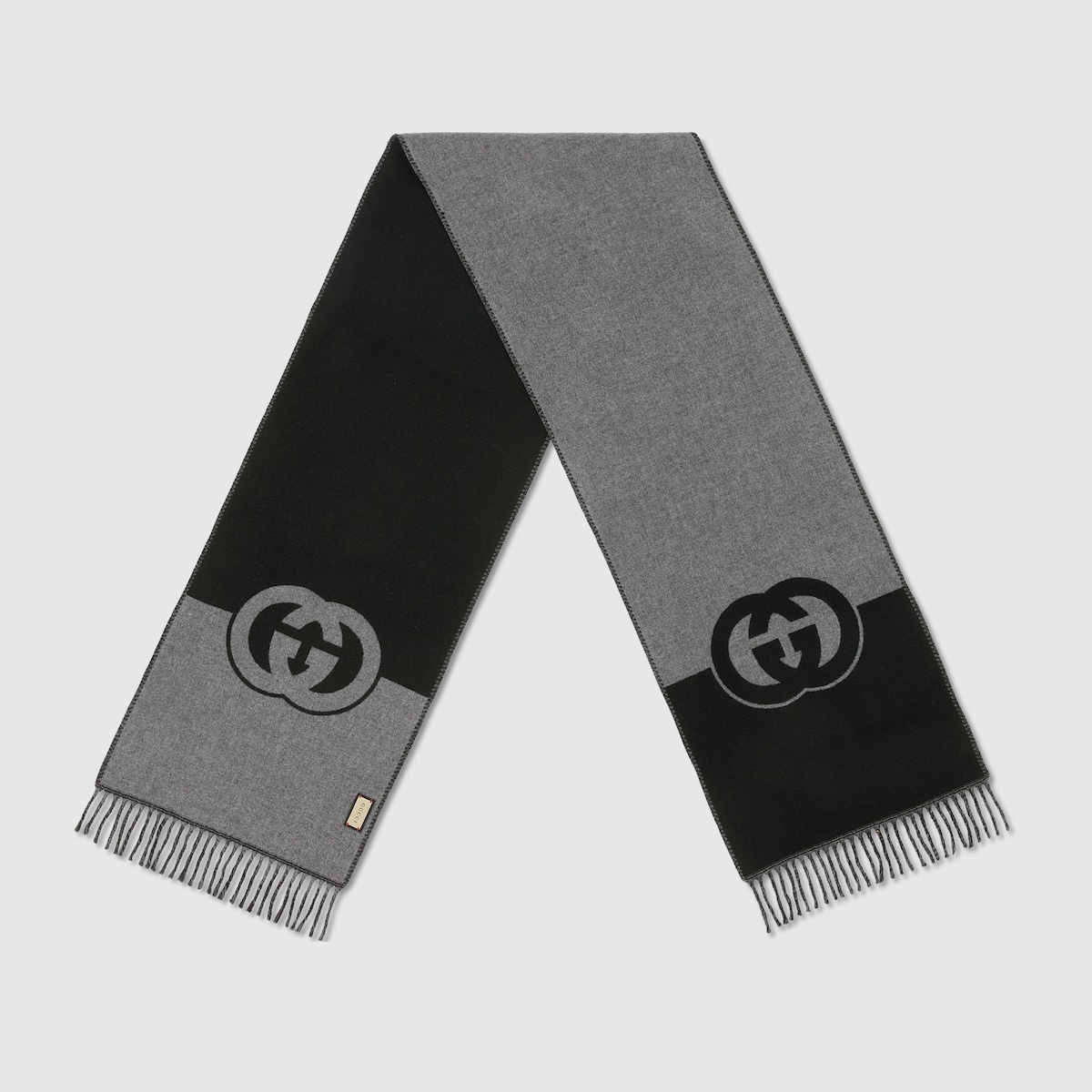 Wool cashmere scarf with Interlocking G - 2