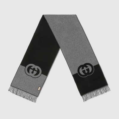 GUCCI Wool cashmere scarf with Interlocking G outlook