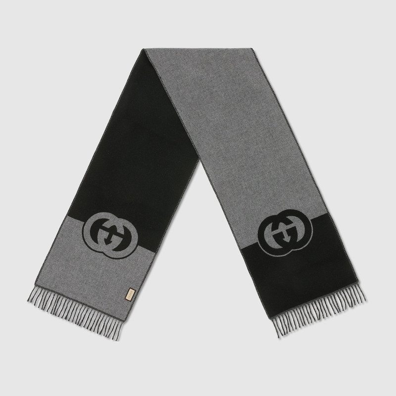 GUCCI Wool cashmere scarf with Interlocking G outlook