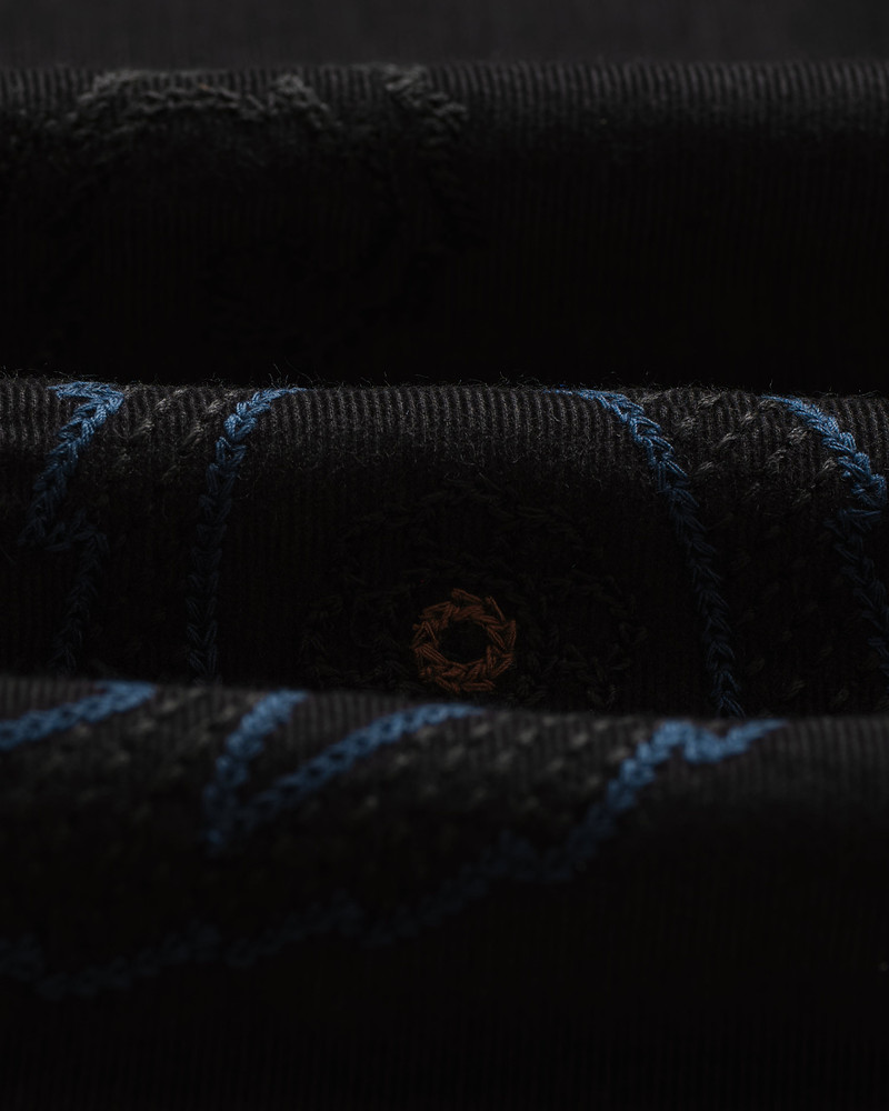 Halcomb - Black And Multicolour Applique Corduroy Shirt 9