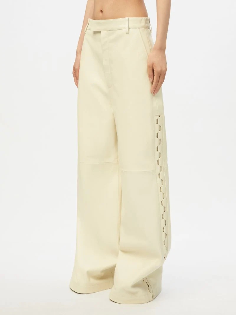 LACE UP LEATHER PANTS - 4