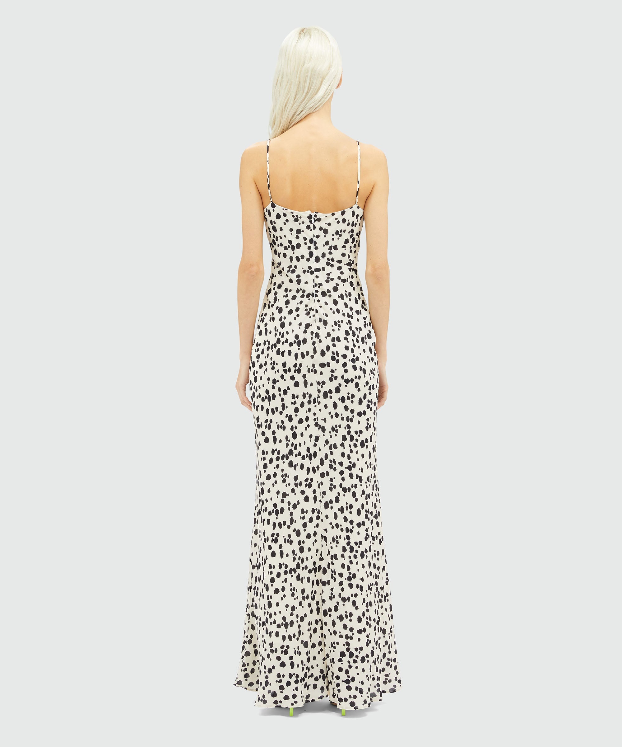 Viscose slip dress with knotted waist - 3