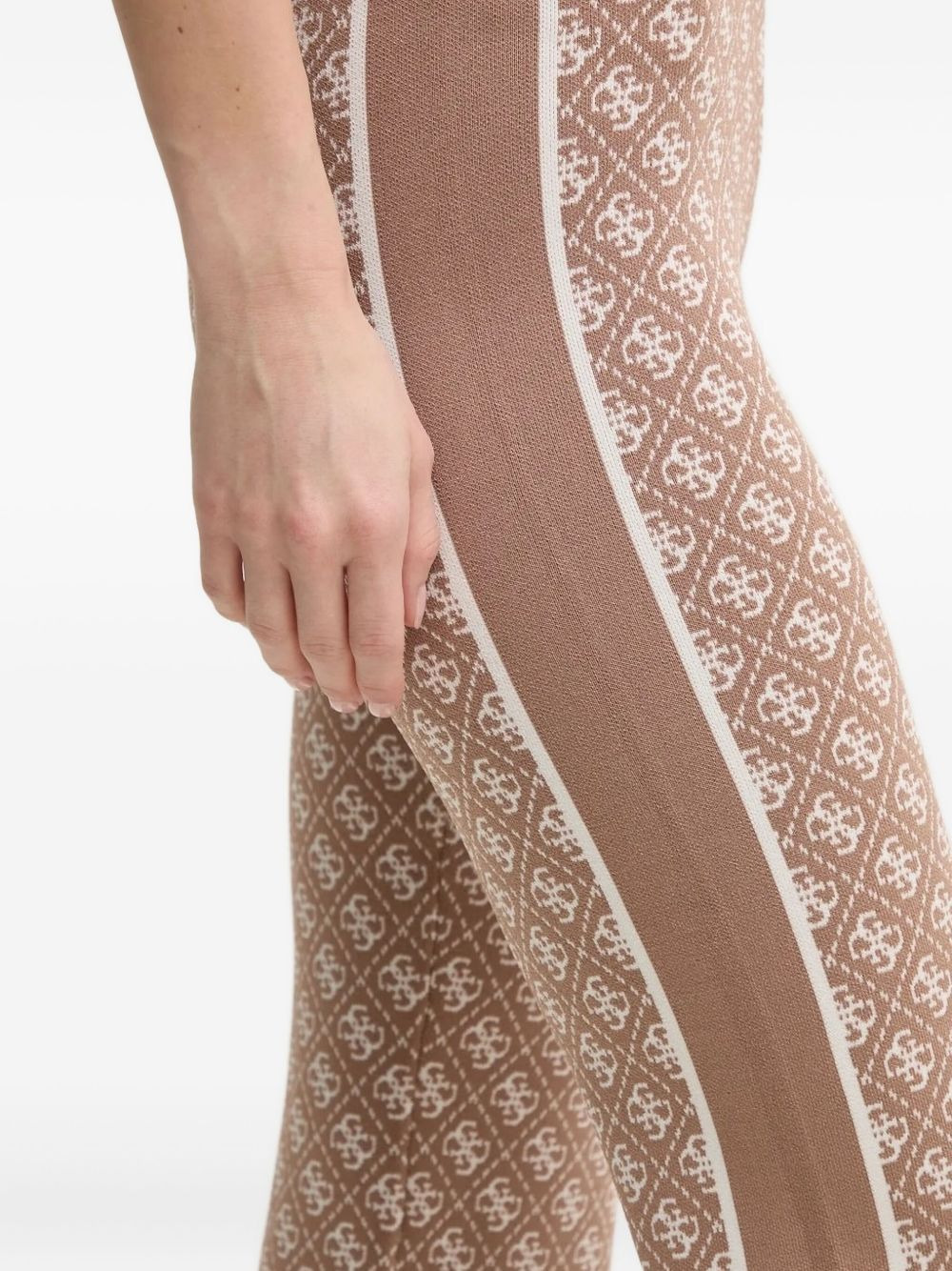 logo-pattern flared trousers - 3