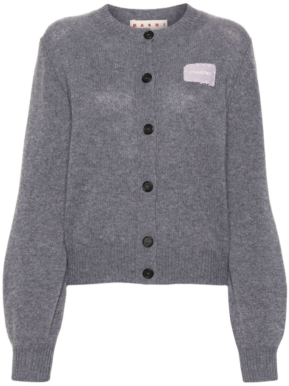 logo-patch cashmere cardigan - 1