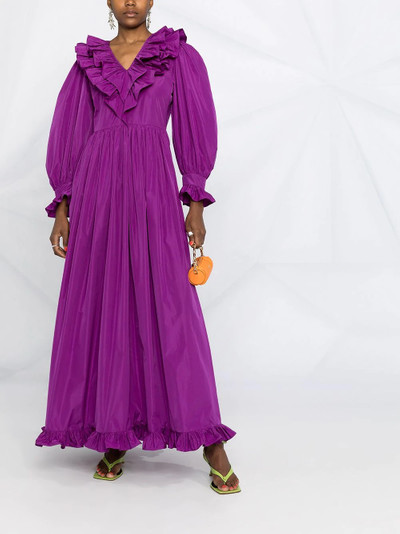 MSGM ruffled trim long gown outlook