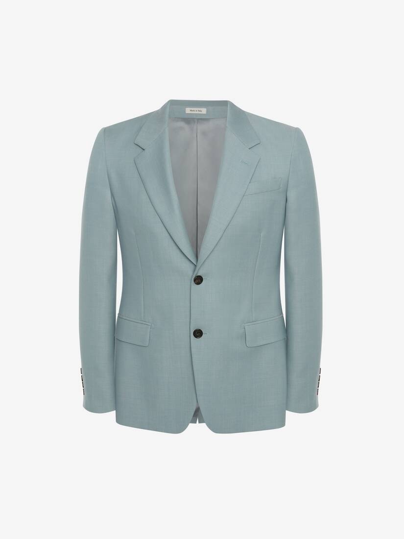 Two-button Wool Mohair Jacket in Paradise Blue - 1