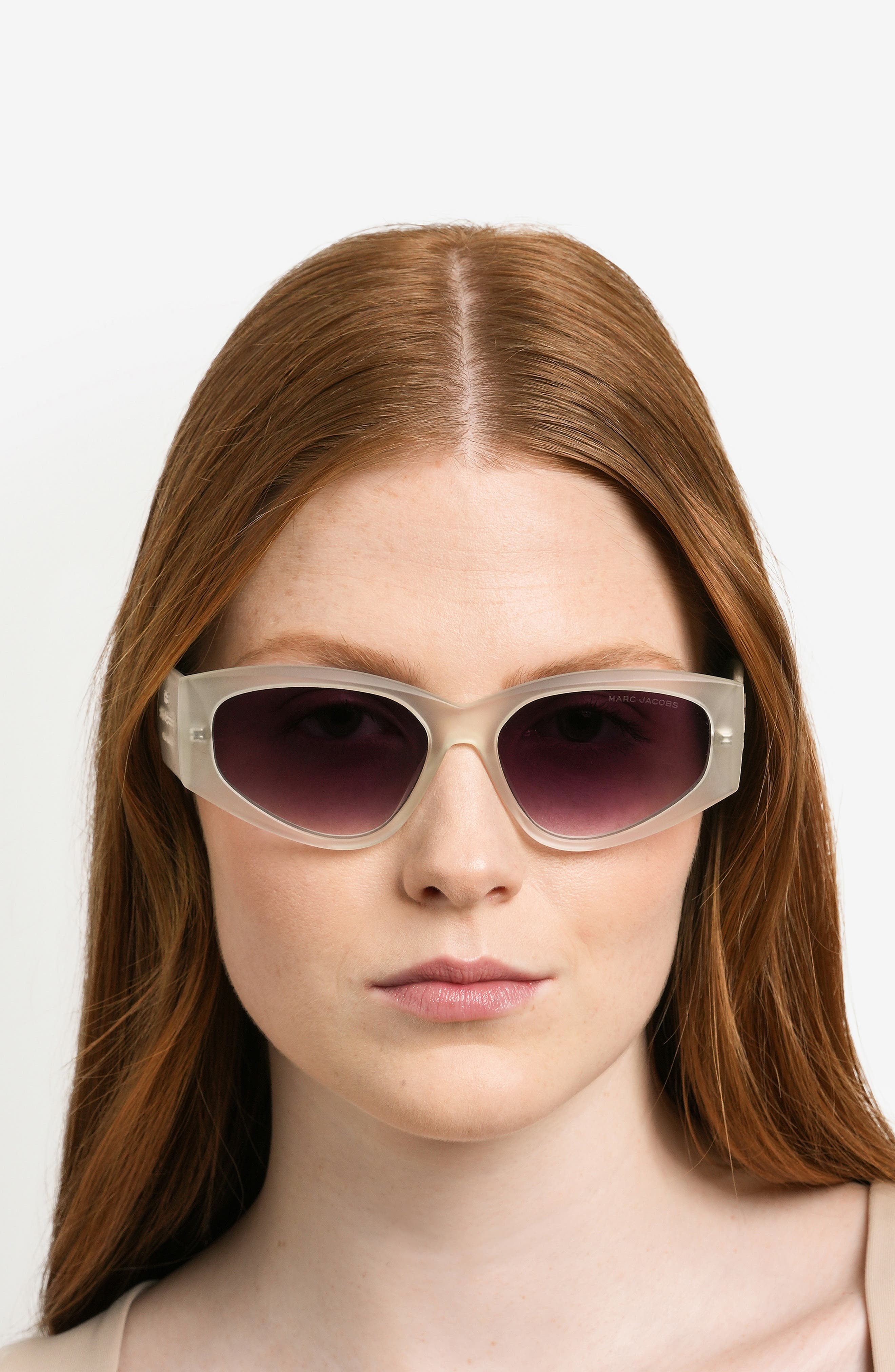 Marc Jacobs 56mm Gradient Cat Eye Sunglasses in Matte Crystal at Nordstrom - 3