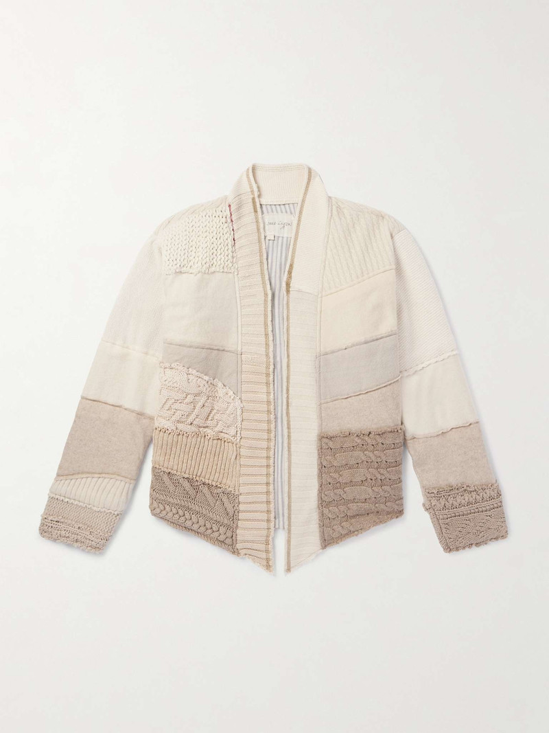 Patchwork Wool and Cotton-Blend Cardigan 1