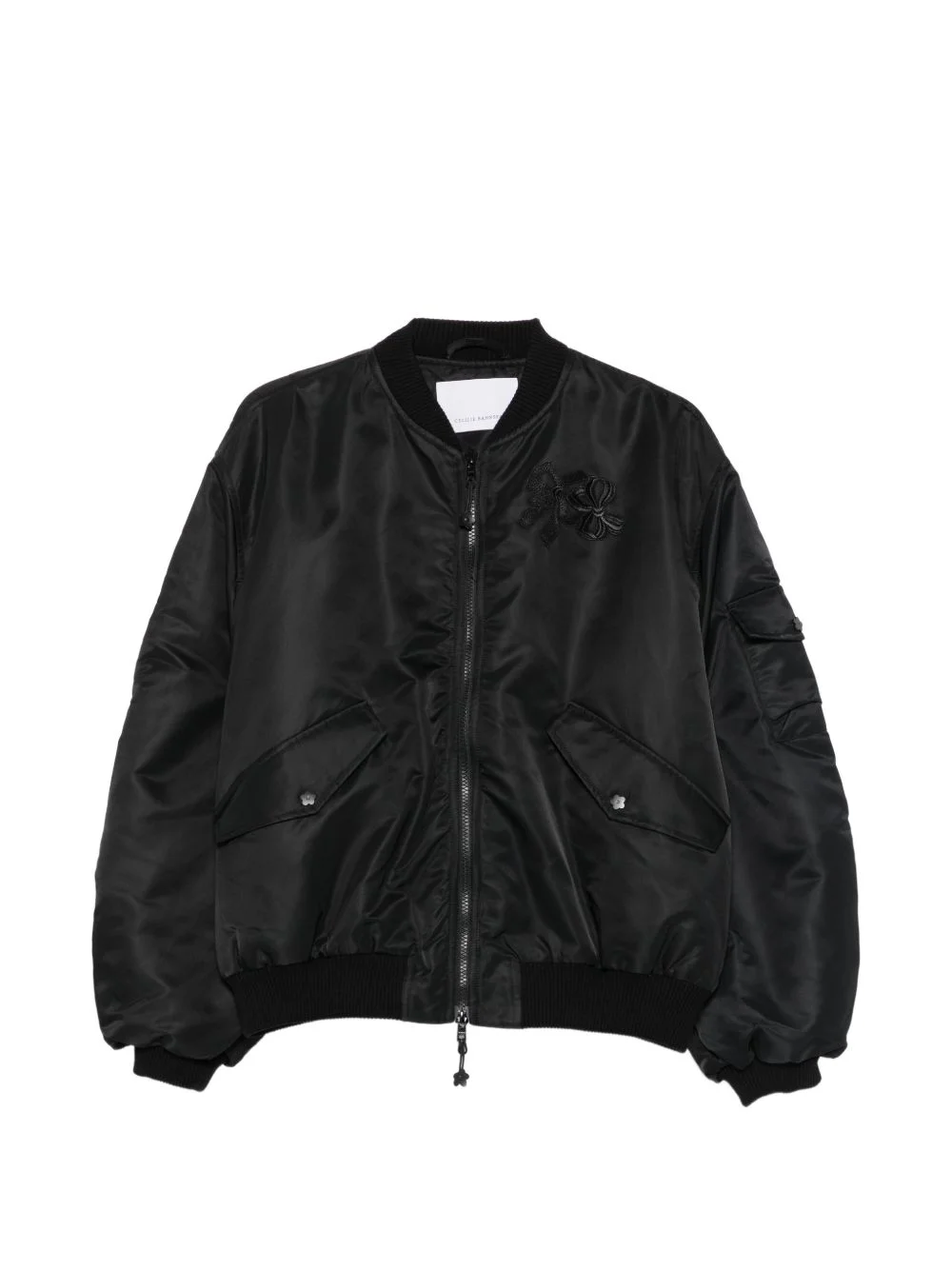 bow-detail ruched jacket - 1