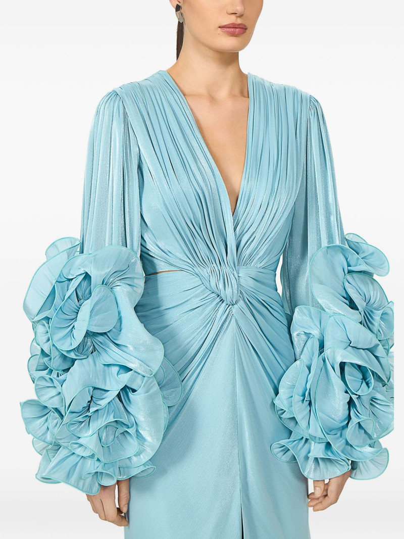 Dulcie ruffle-sleeve georgette maxi dress 4