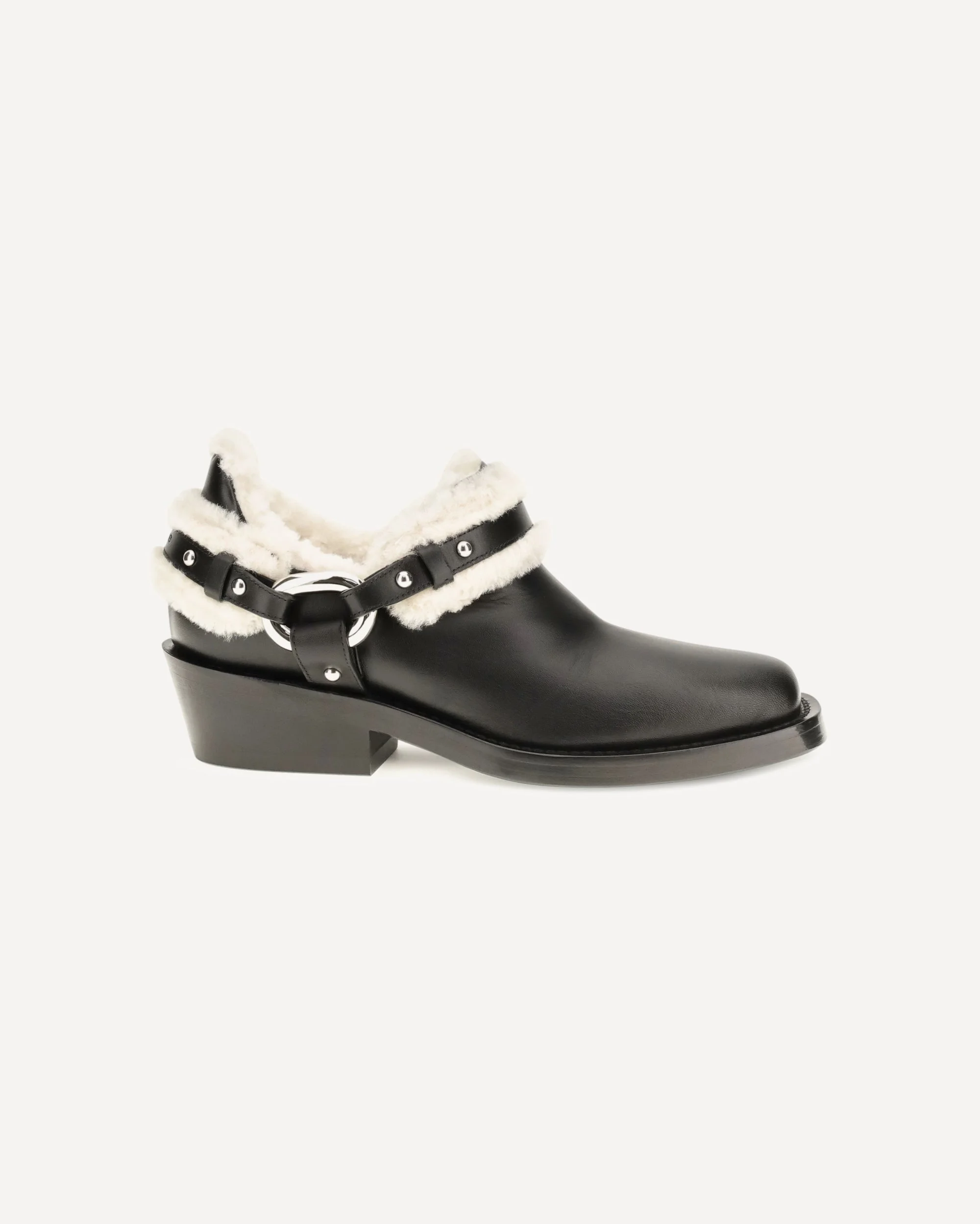 Shearling trim biker ankle Boots - 1