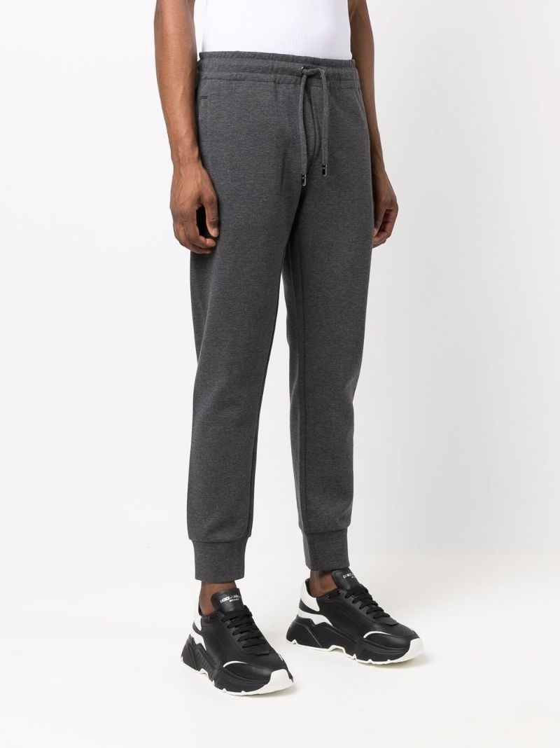 drawstring-waist cotton track trousers - 3
