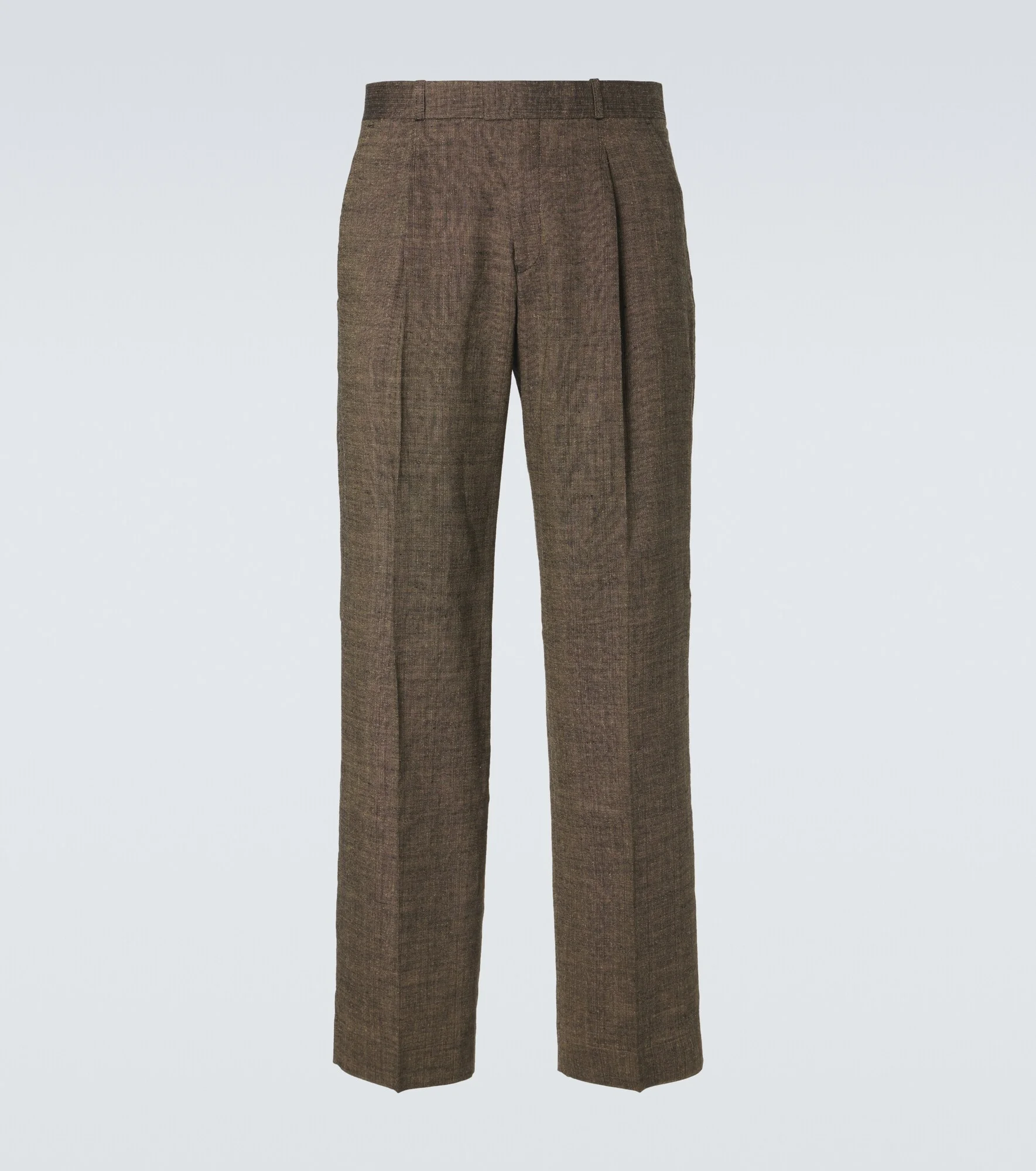 Slack linen, silk, and cotton straight pants - 1