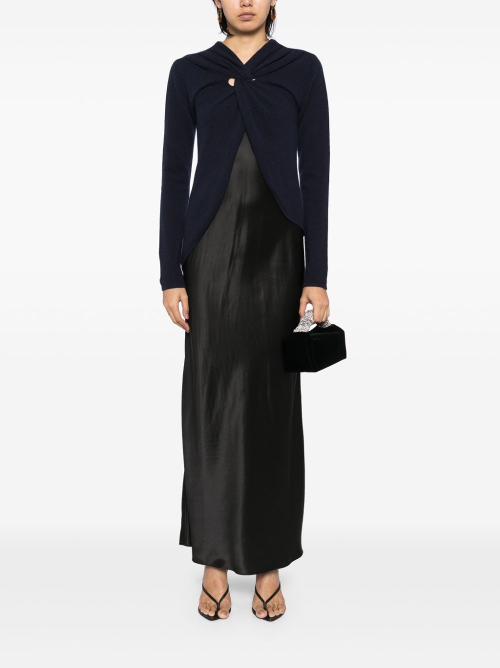twist front cashmere dress - 2