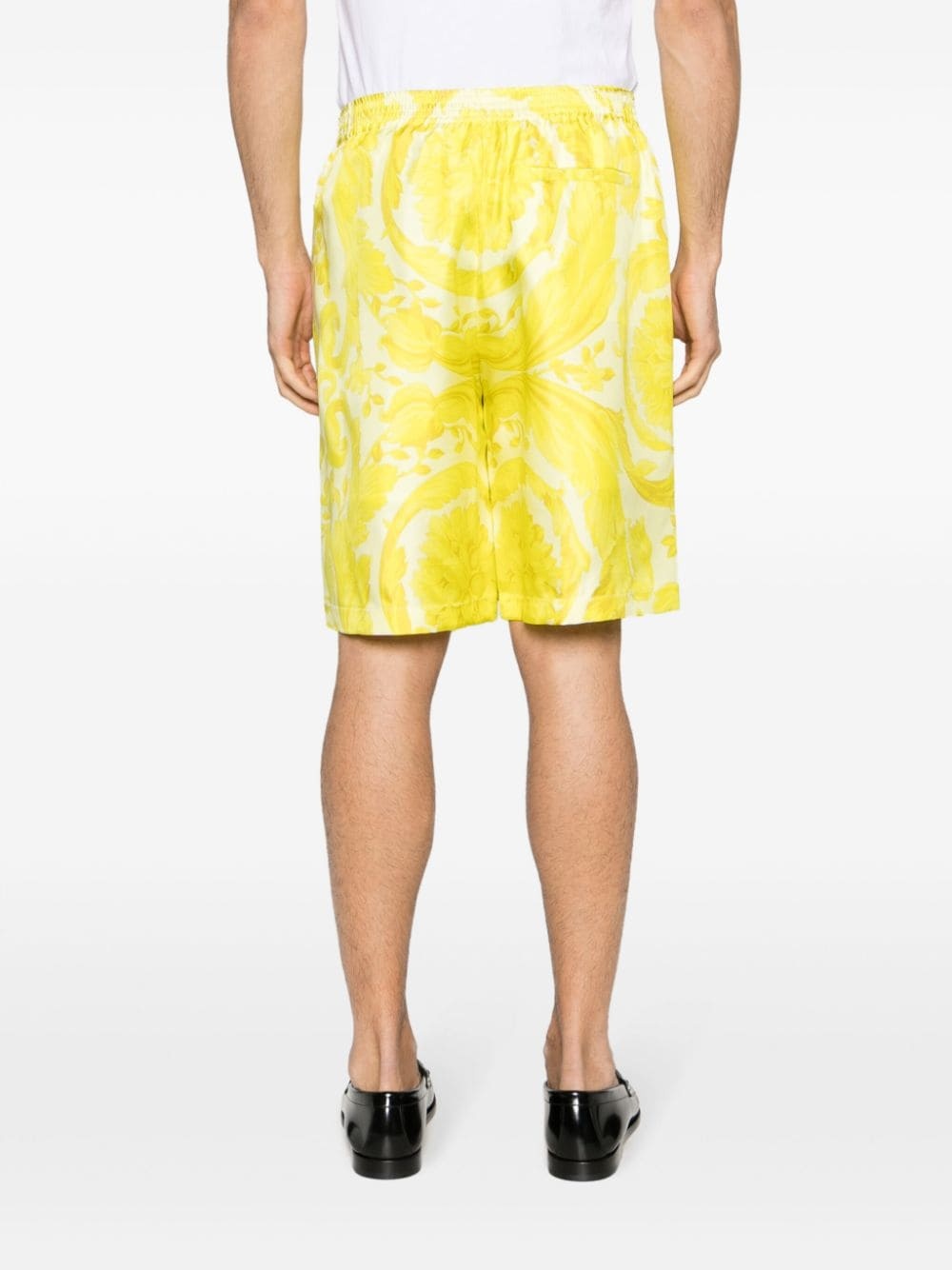 all-over print silk shorts - 4
