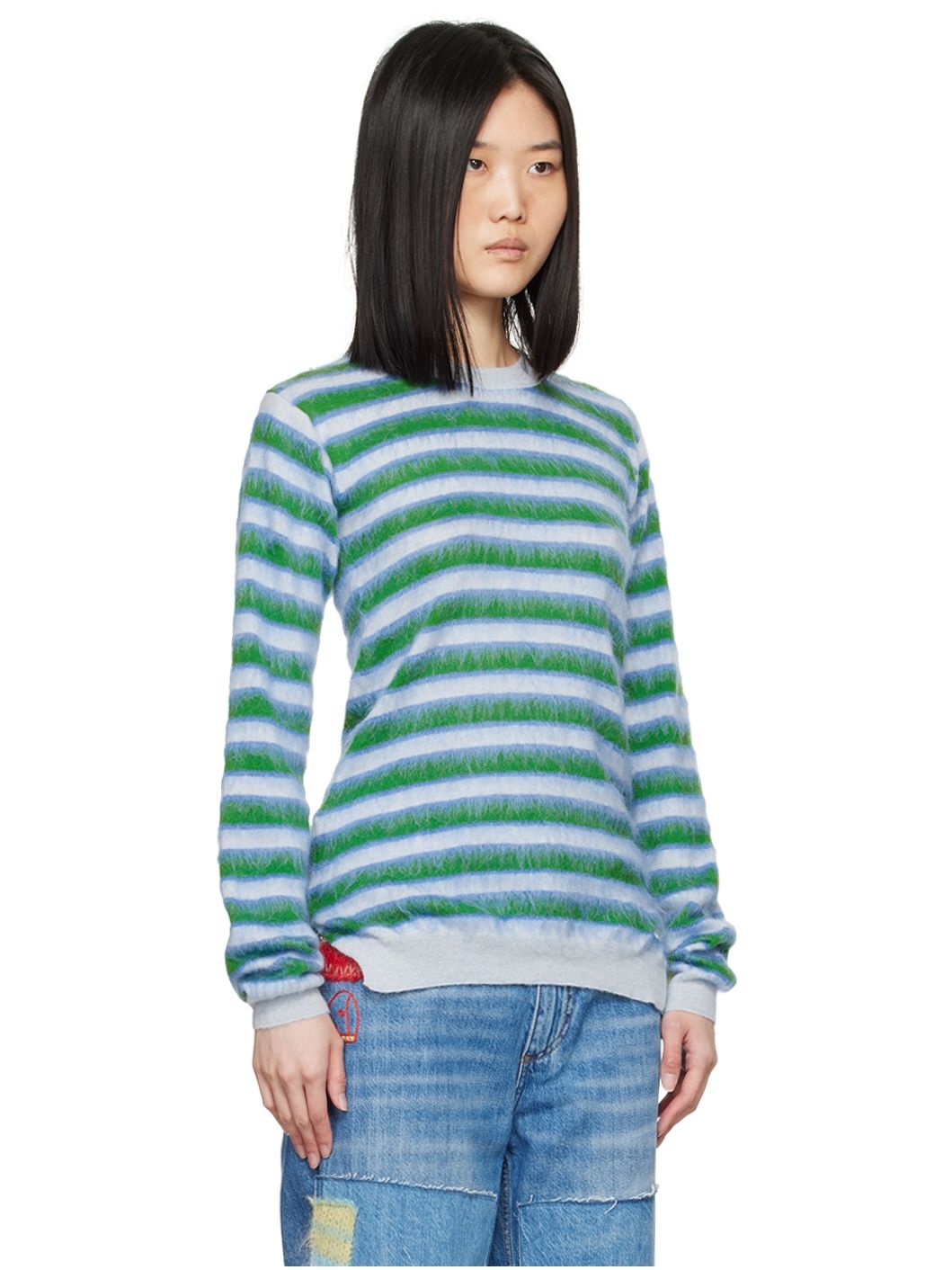 Blue & Green Striped Sweater - 2