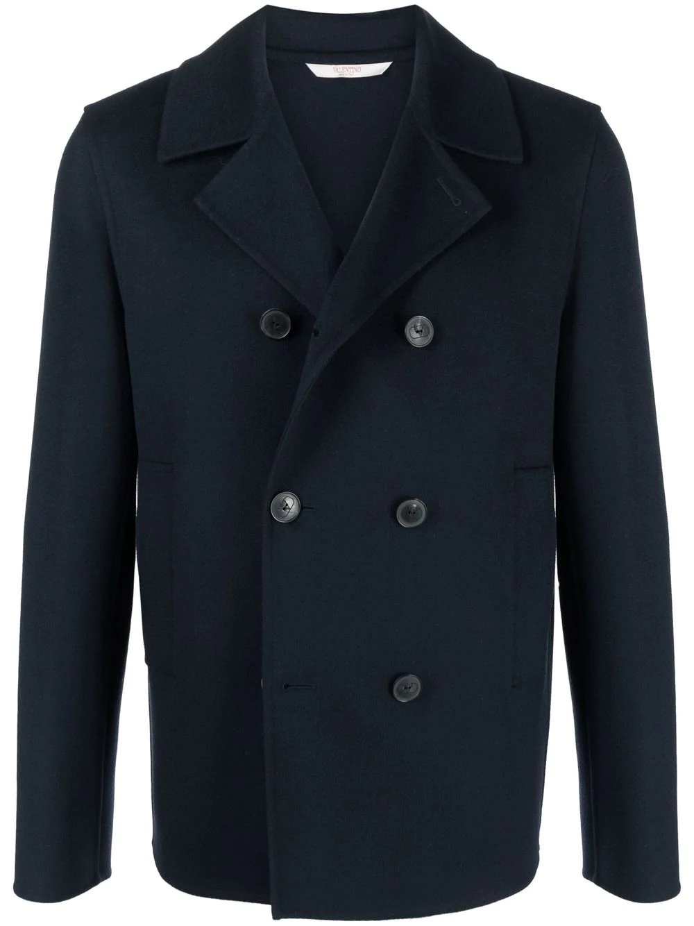 double-breasted virgin wool-cashmere coat - 1