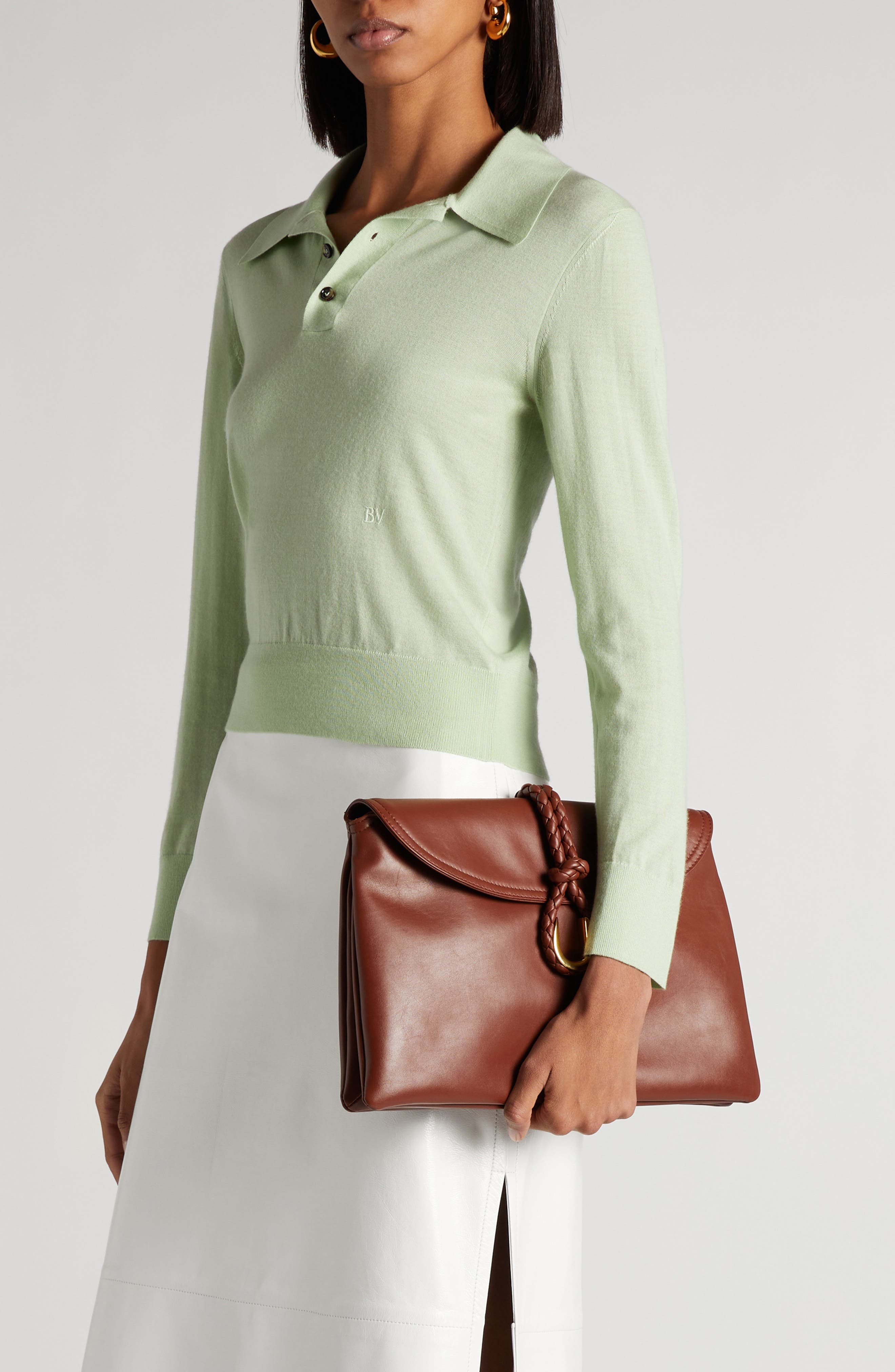 Bottega Veneta Medium Liberta Leather Shoulder Bag in 2506 Sapele-Muse Brass at Nordstrom - 3